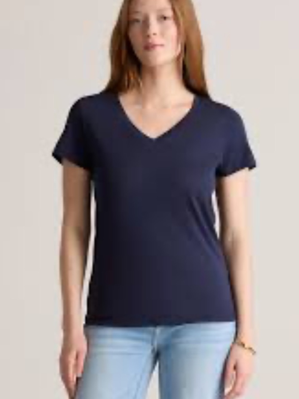 Quince NWT Cotton Blend Short Sleeve V-Neck T-Shirt Basic Casual Size XL